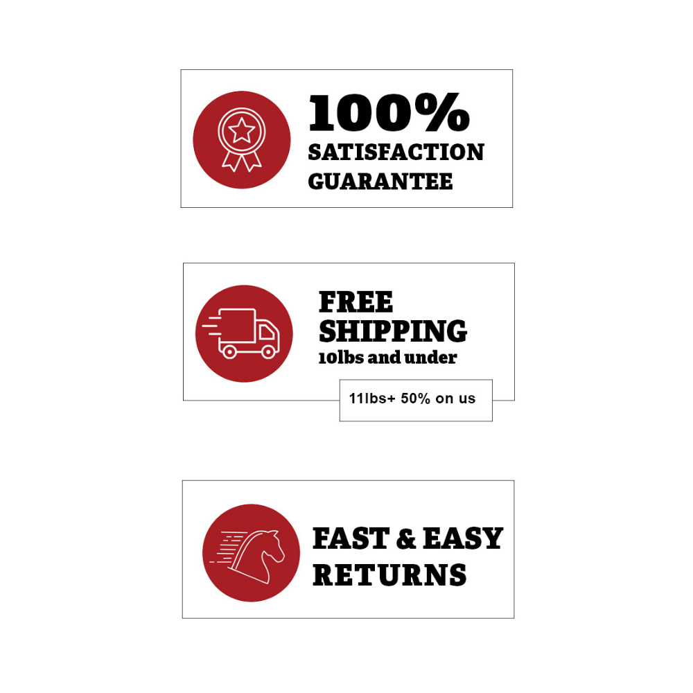 Free shipping, easy returns, and 100% satisfaction guaranteed with Horse Guard